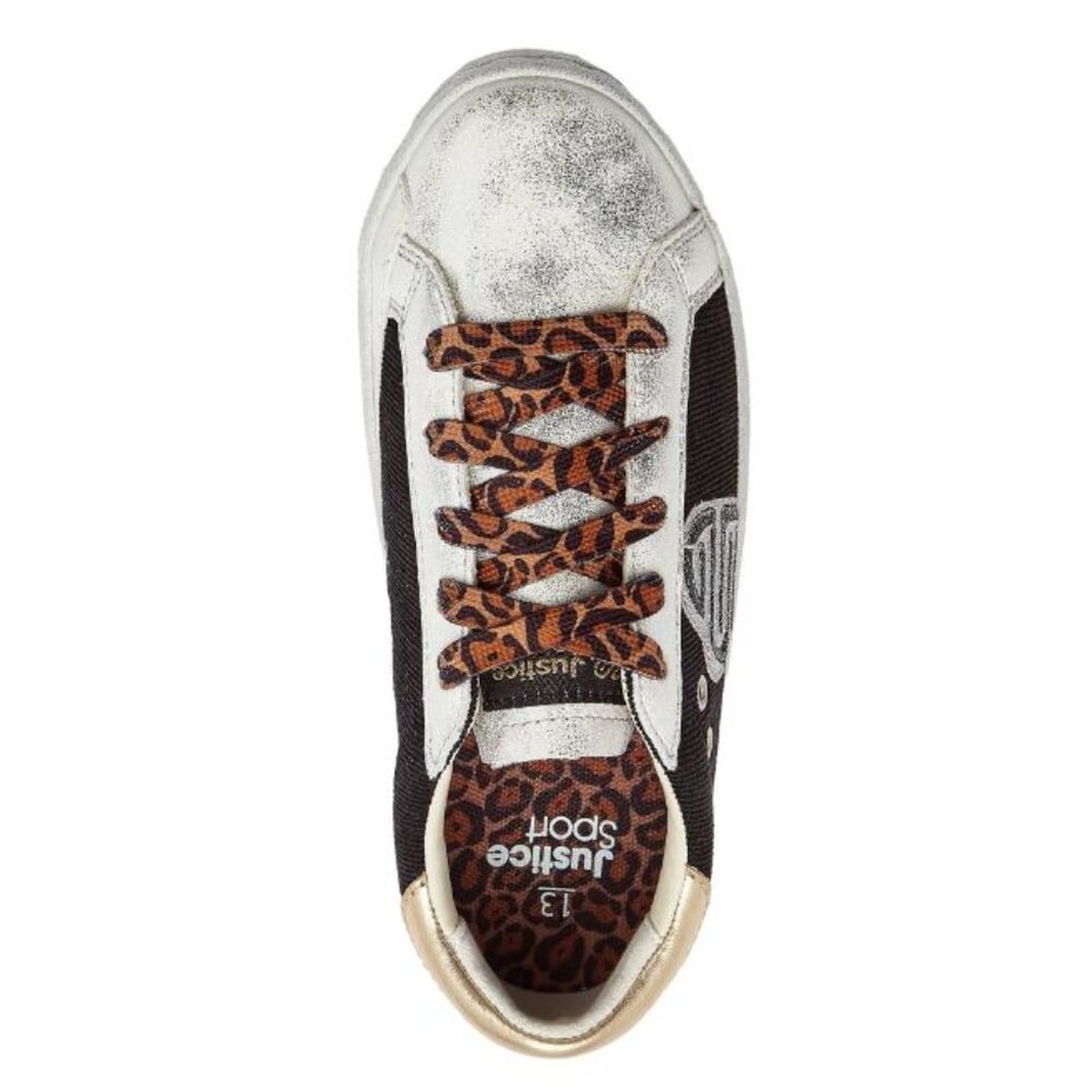 Justice Girls Black Low Court Sneakers